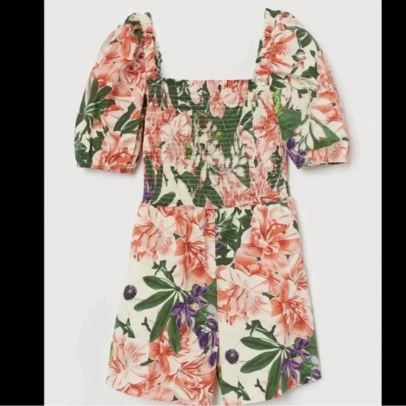 H&M Floral Puff Sleeve Romper - Picture 3 of 9